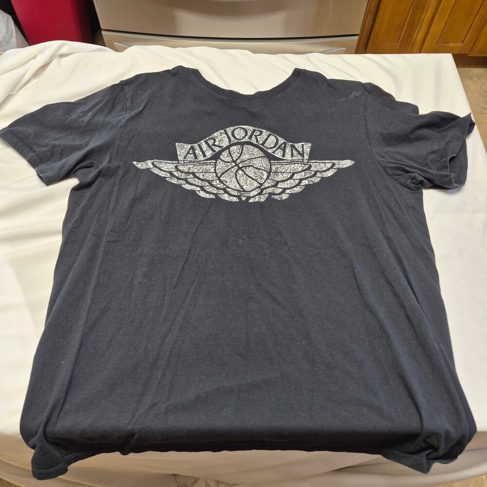 Air Jordan Wings T Shirt Mens Large Black Graphic Jumpman Nike Basketball